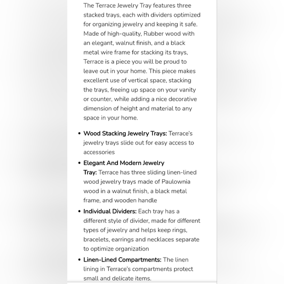 Umbra Terrace Jewelry Organizer Walnut Wood - Picture 5 of 5